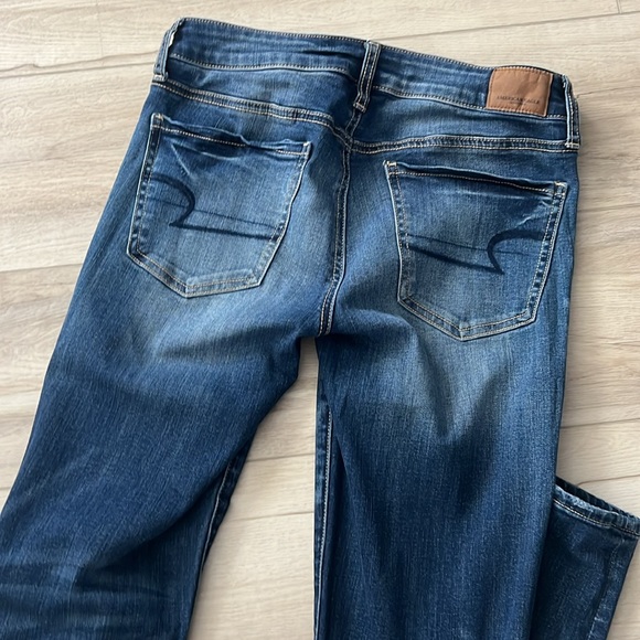 Distressed Medium Blue Size 6 X-long American Eagle Outfitter Jeggings - Picture 5 of 9